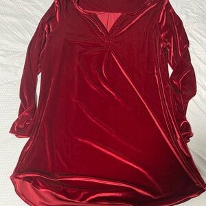 Elegant Red Long Sleeve Dress